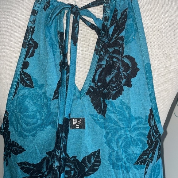 Billabong Turquoise & Black Rose adjustable tank top - Picture 5 of 8